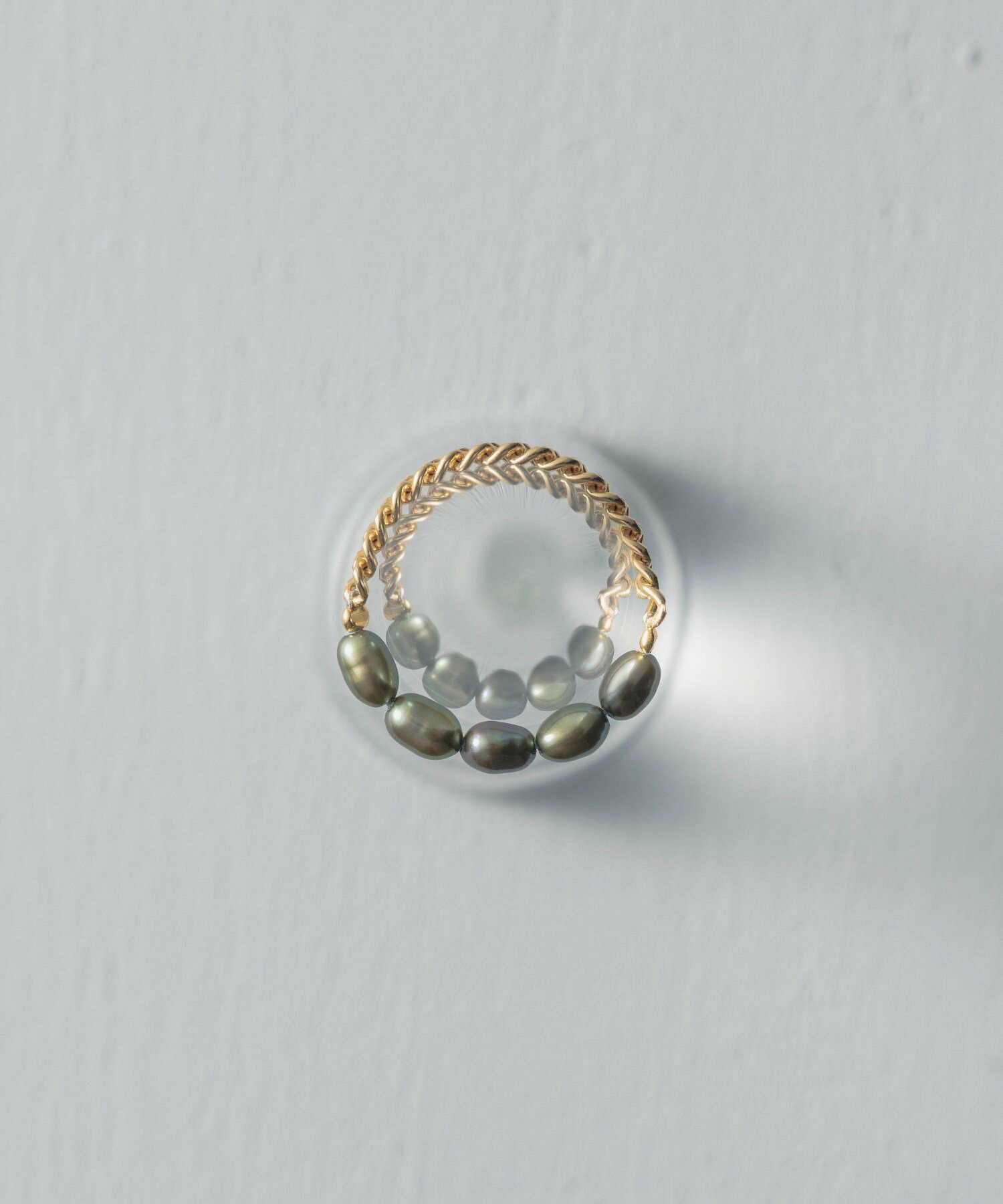 Color Pearl Kahki-Graysh Perple Ring